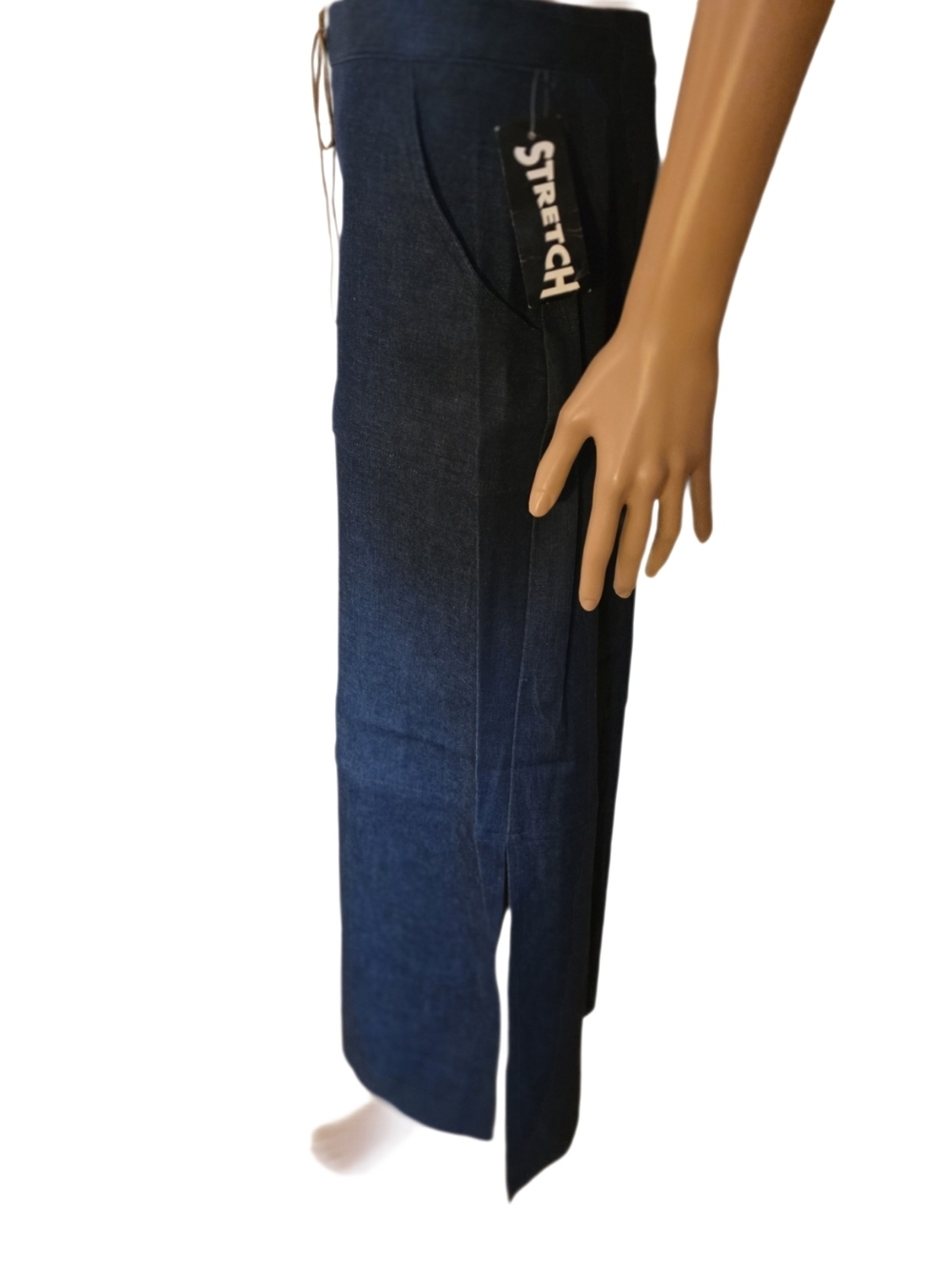 NWT Vintage Deadstock B'way Juniors Denim Maxi Skirt 90s Boho Patch Pocket - Picture 11 of 16